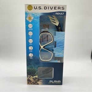 U.S. Divers Playa Mask with Airent Snorkel Set New OpenBox Black and White